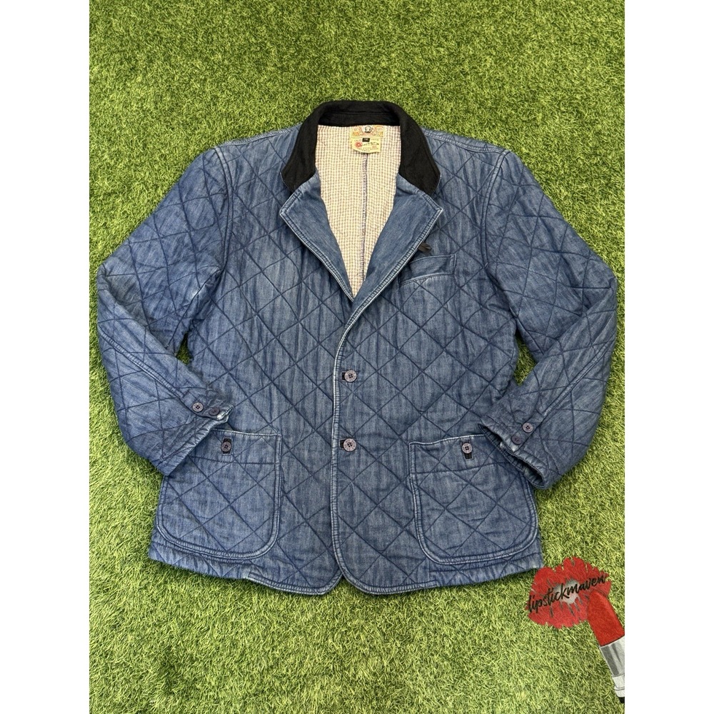 Vintage Gene Ewing BIS Chore Jacket‎ Blue Size 12 Quilted Denim Workwear Utility